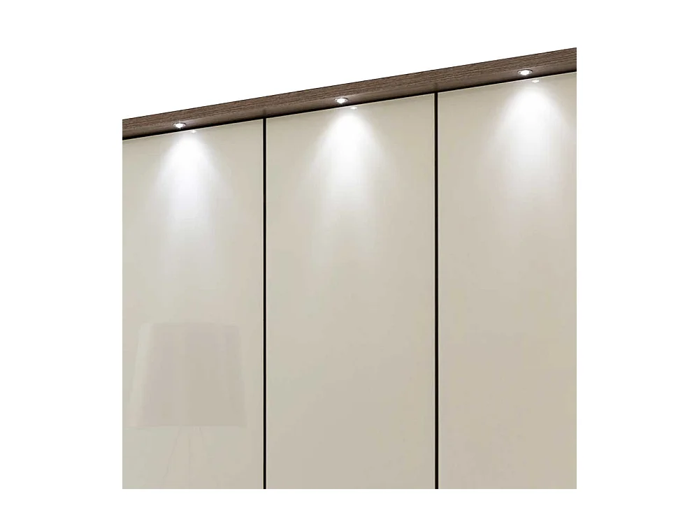 Flattürenschrank in Creme Glas