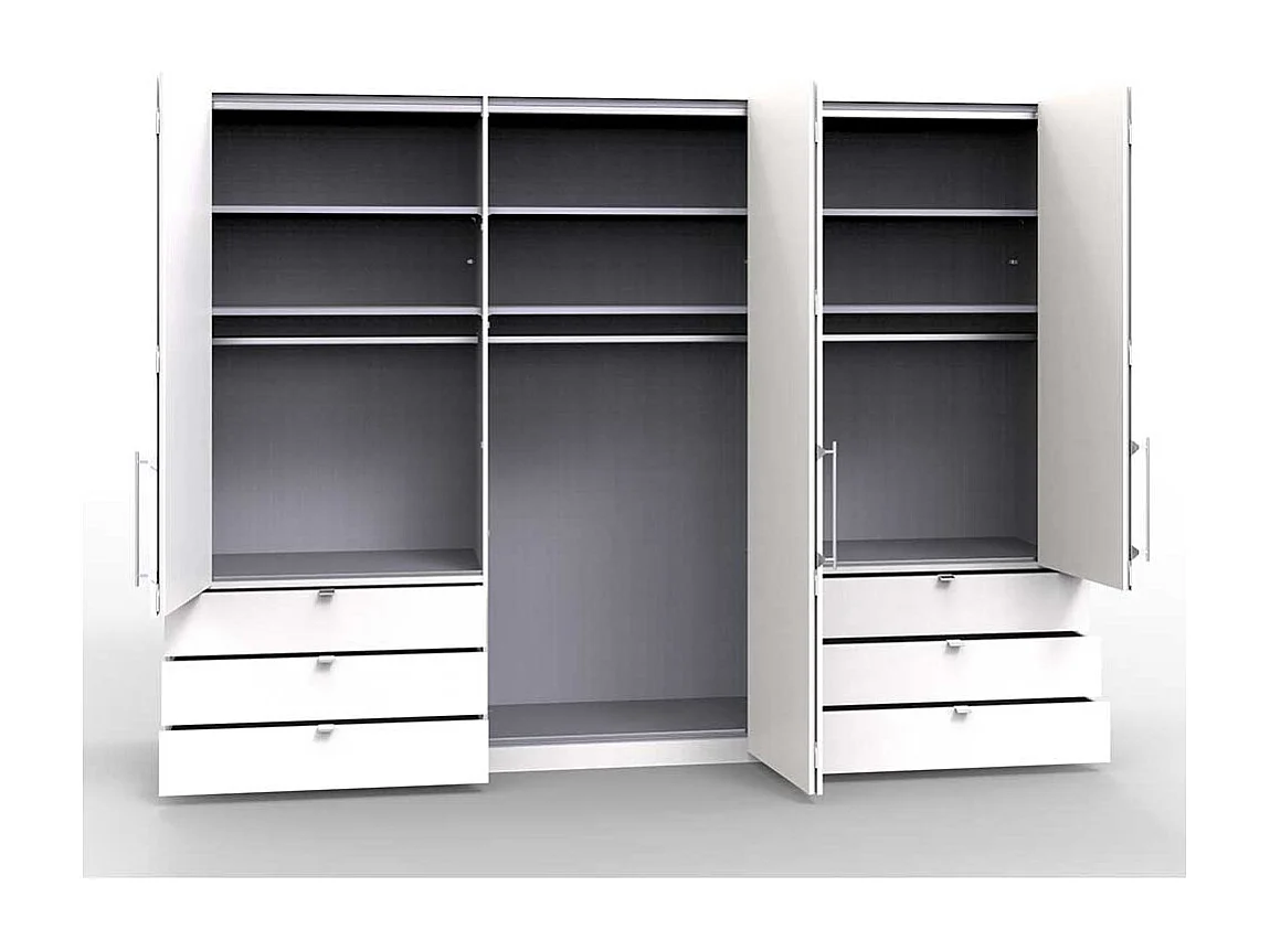 Flattürenschrank in Creme Glas