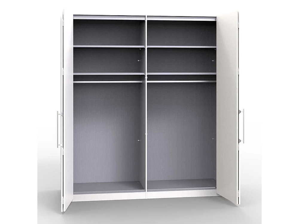 Kleiderschrank mit Falttüren und Spiegel zweifarbig