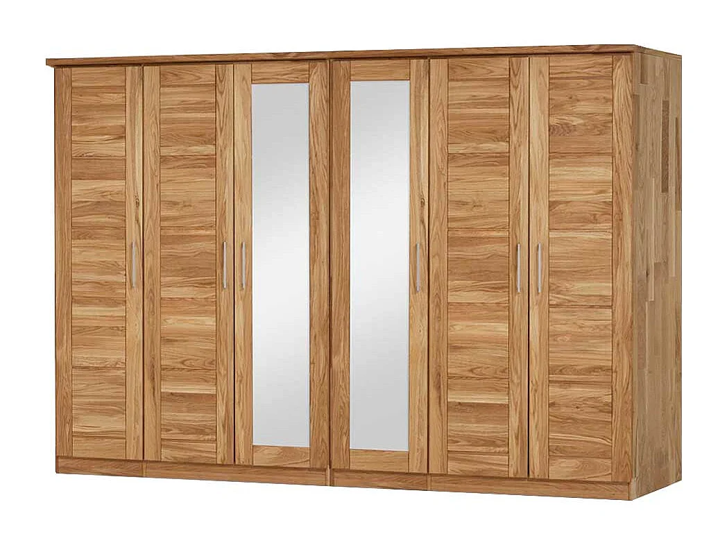 Kleiderschrank aus Wildeiche Massivholz Spiegel