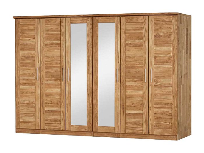 Kleiderschrank aus Wildeiche Massivholz Spiegel