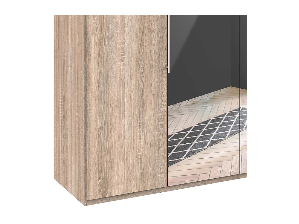 Spiegel Schlafzimmerschrank in Eiche Sägerau Falttüren