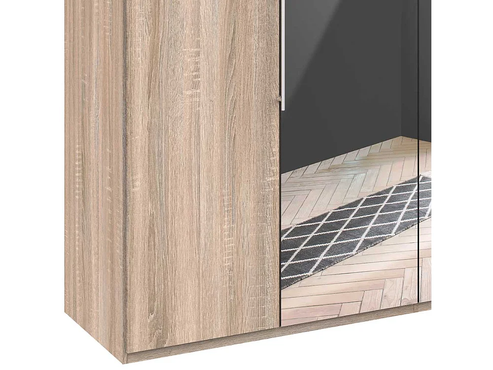 Spiegel Schlafzimmerschrank in Eiche Sägerau Falttüren