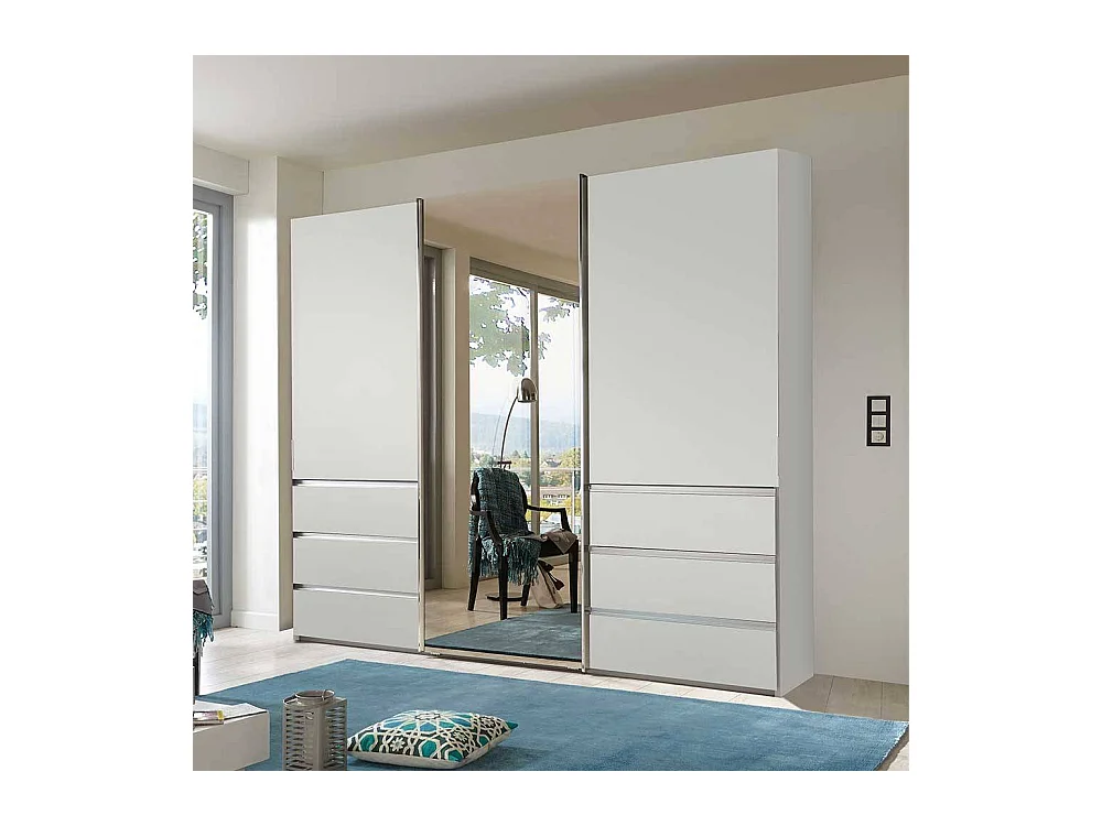 Schwebetürenkleiderschrank Made in Germany sechs Schubladen