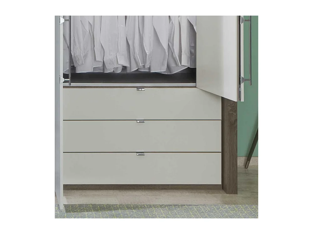 Schlafzimmerschrank mit Falttüren Weiß Eiche Trüffel