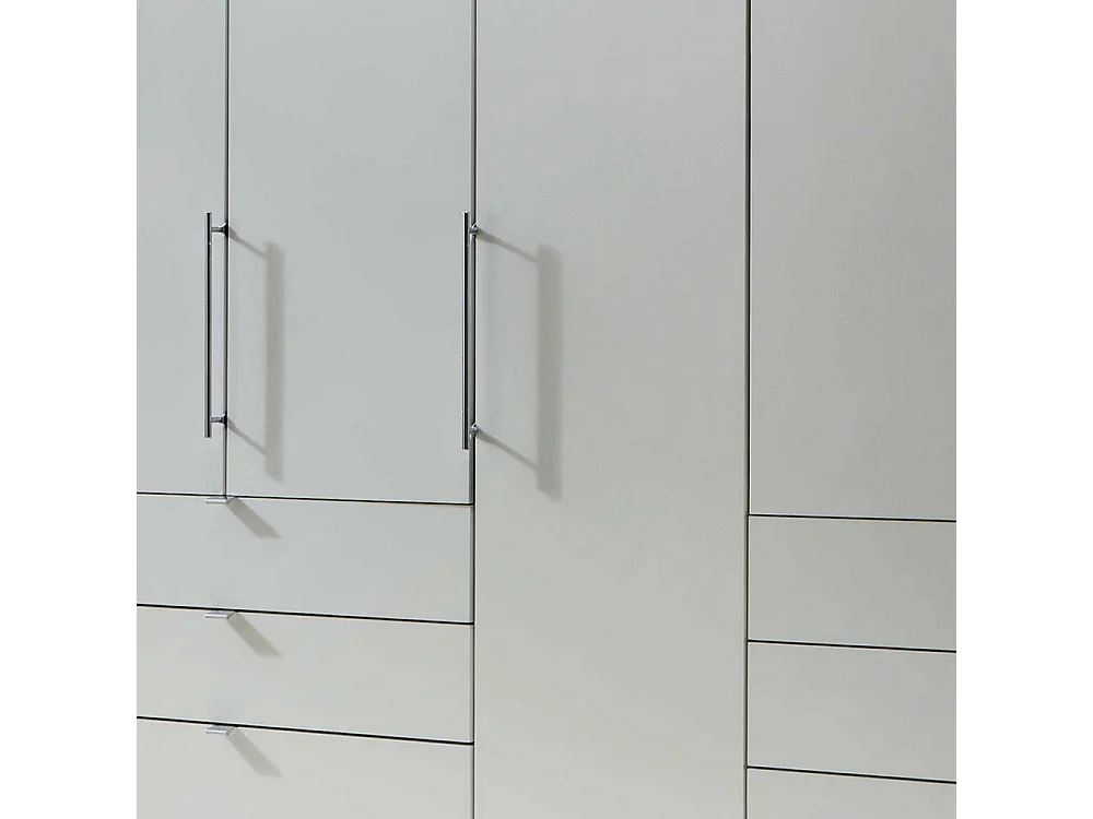 Schlafzimmerschrank mit Falttüren Weiß Eiche Trüffel