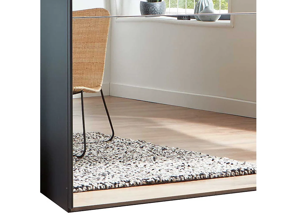 Kleiderschrank Schwebetüren in Eiche Bianco und Anthrazit Made in Germany