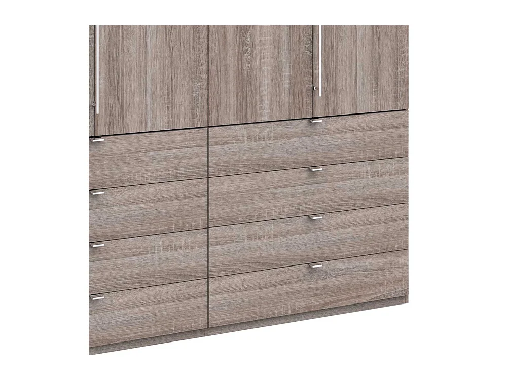 Kleiderschrank Jugendzimmer in Eiche Trüffelfarben 2 türig mit Schubladen