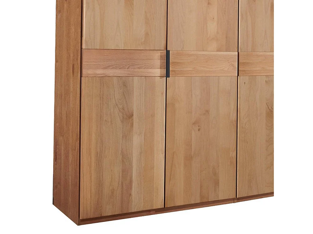 Kleiderschrank Drehtürenkleiderschrank mit Massivholz Türen in Erlefarben