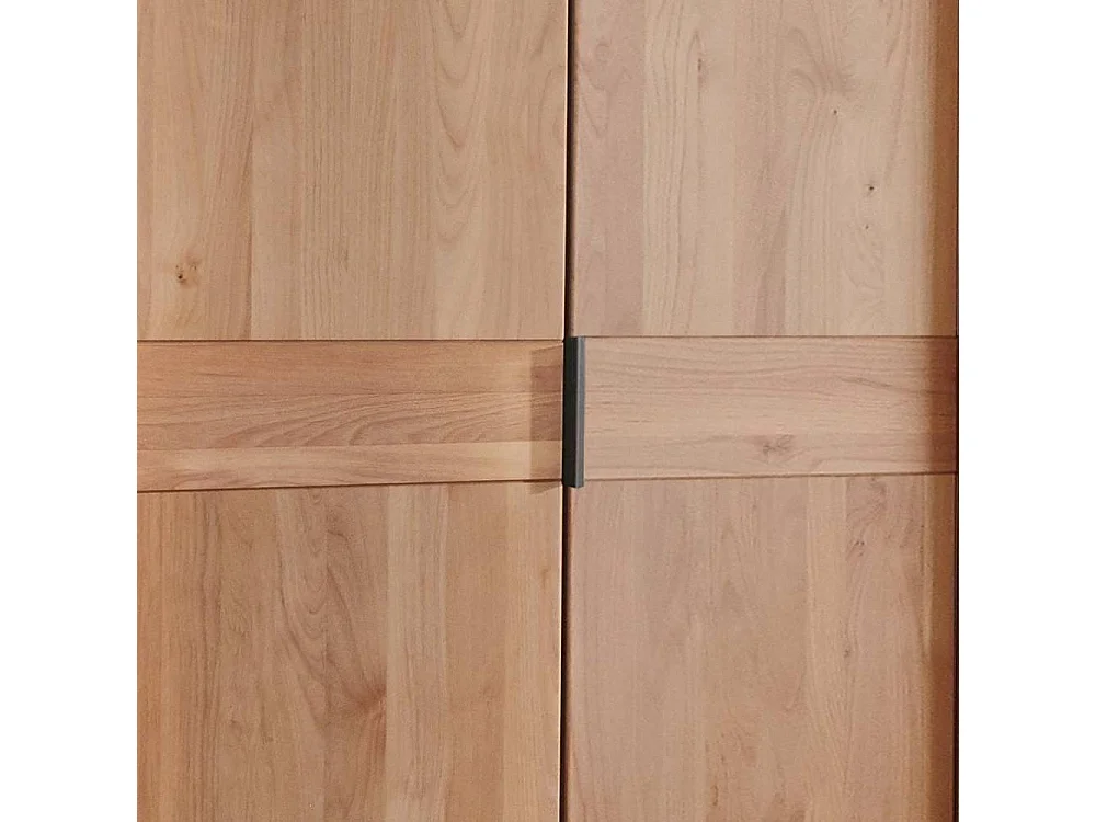 Kleiderschrank Drehtürenkleiderschrank mit Massivholz Türen in Erlefarben