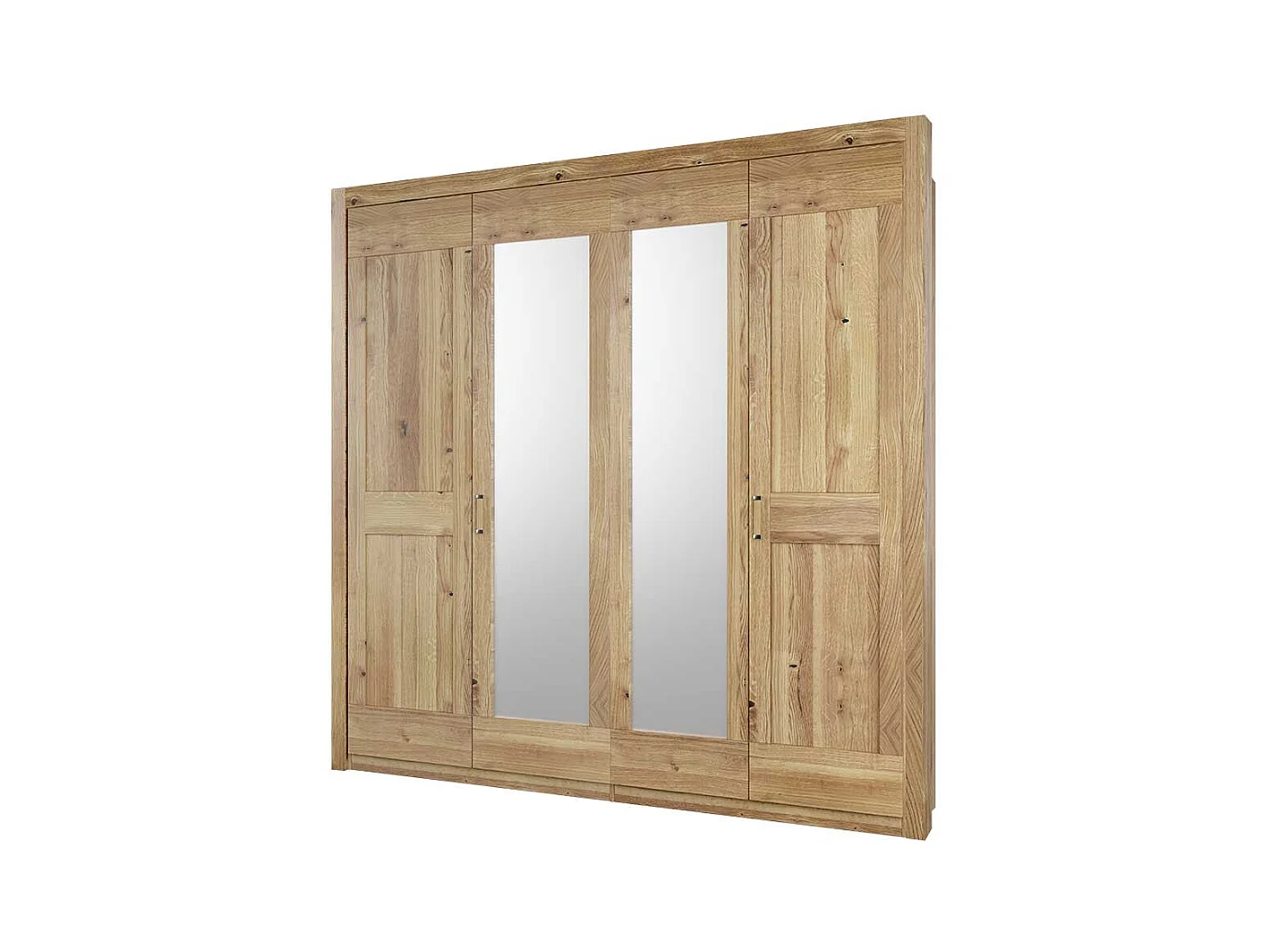 Asteiche teilmassiv Schlafzimmerschrank 221 cm hoch Landhausstil