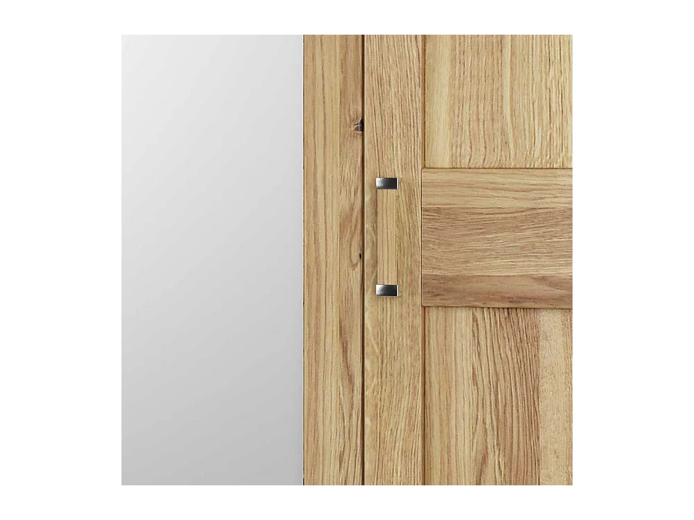 Asteiche teilmassiv Schlafzimmerschrank 221 cm hoch Landhausstil