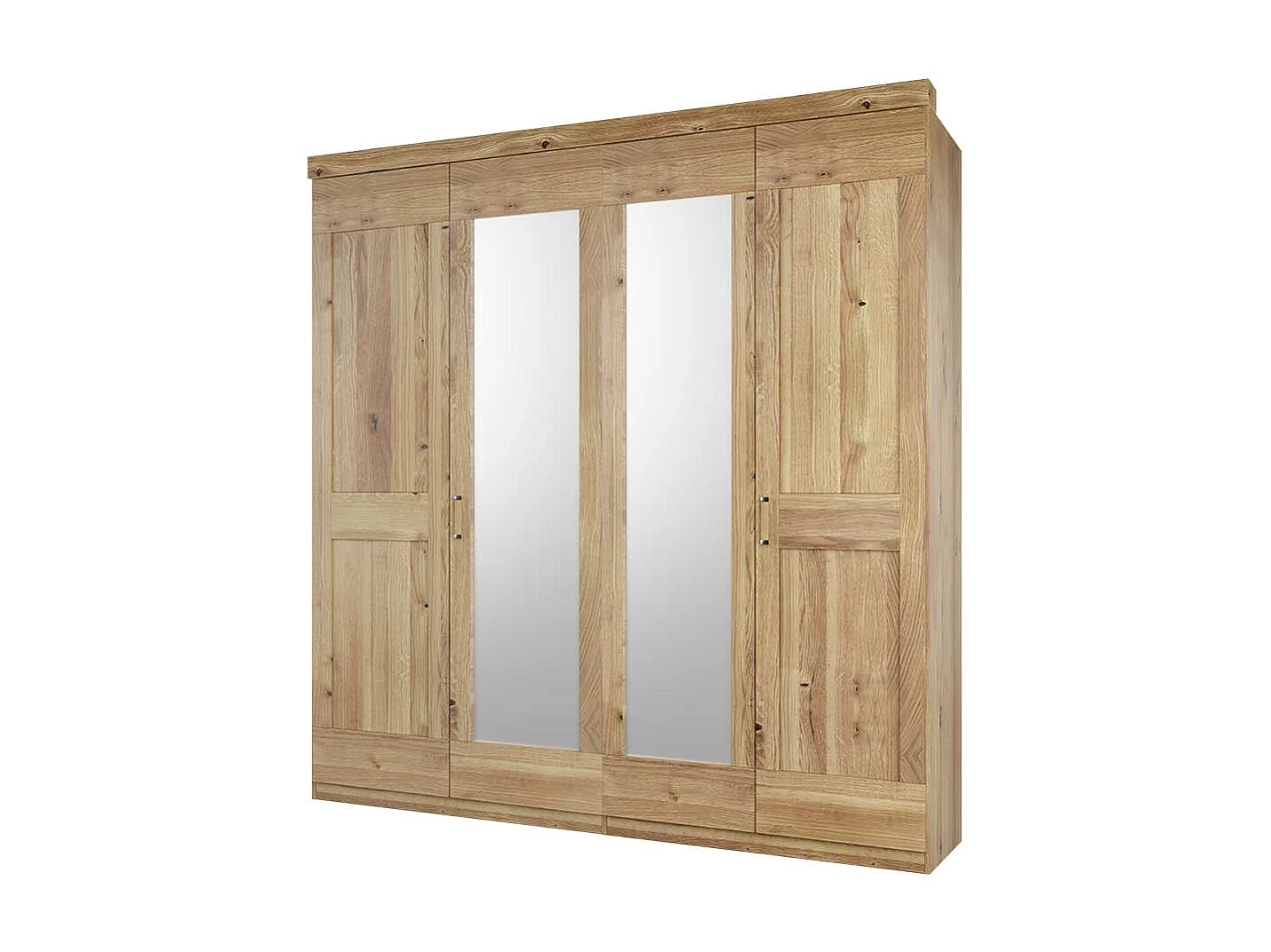 Asteiche teilmassiv Schlafzimmerschrank 221 cm hoch Landhausstil