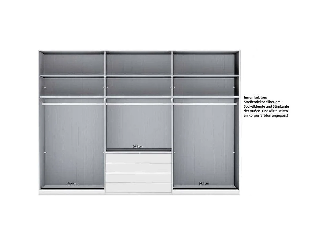 Moderner Drehtürenschrank Kleiderschrank in Hellgrau und Braun