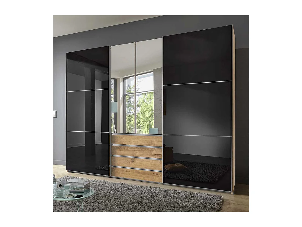 Moderner Schlafzimmerkleiderschrank mit Dreh- und Schiebetüren 300 cm breit