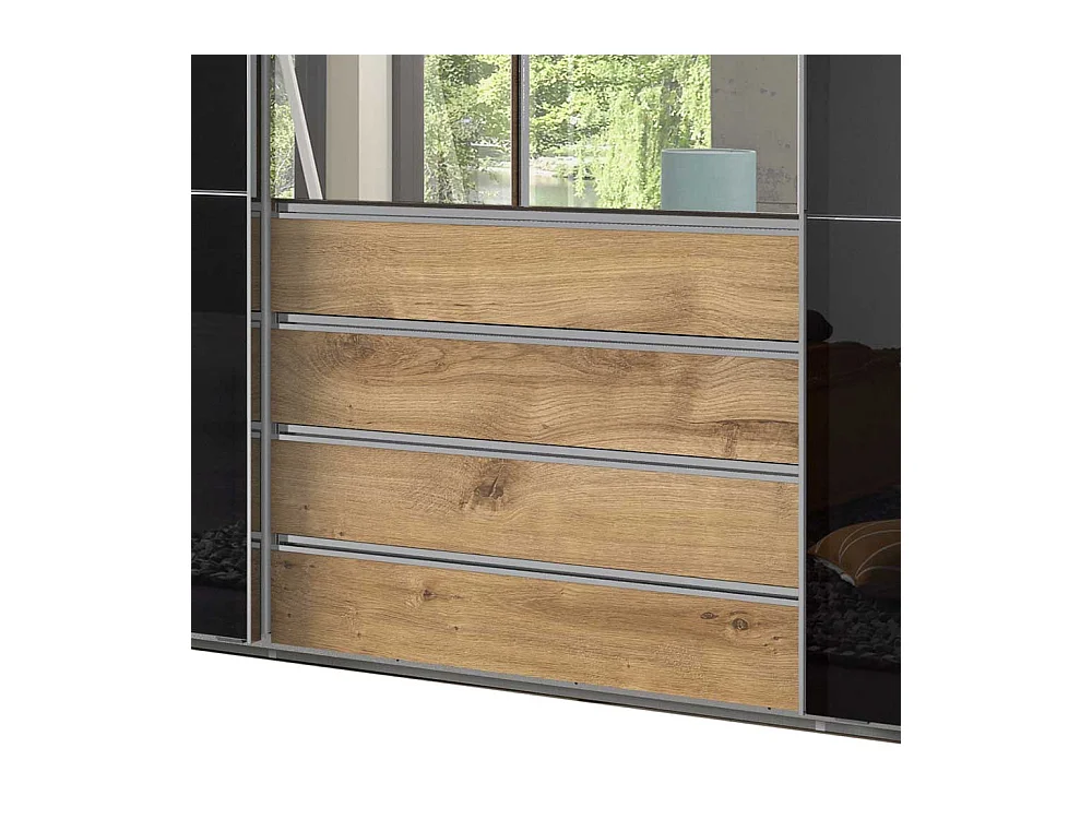 Moderner Schlafzimmerkleiderschrank mit Dreh- und Schiebetüren 300 cm breit