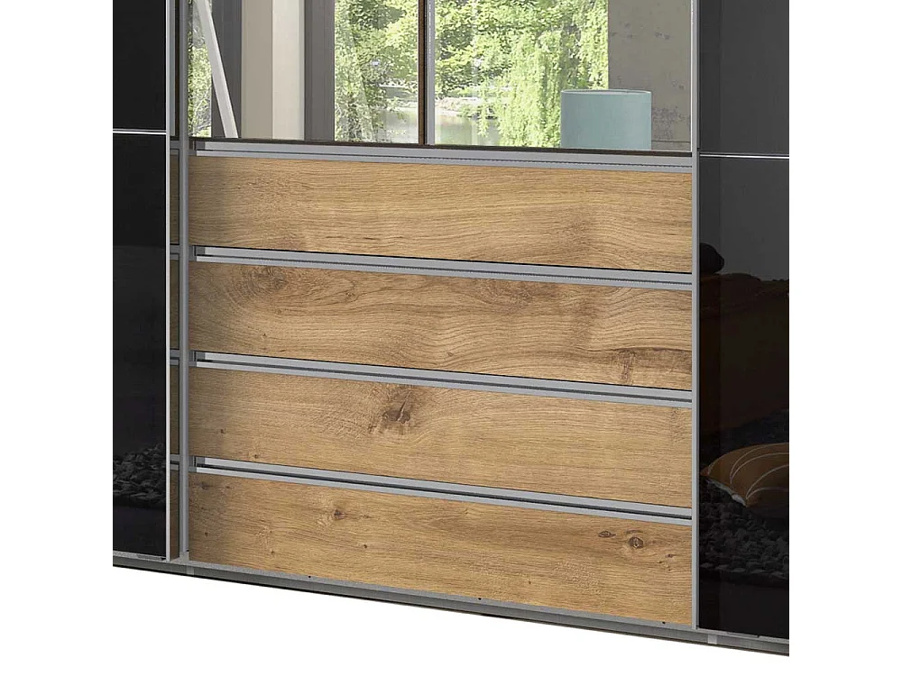 Moderner Schlafzimmerkleiderschrank mit Dreh- und Schiebetüren 300 cm breit