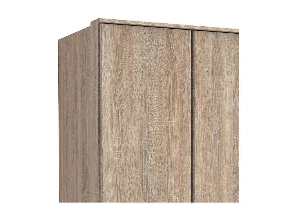 Kompakter Kleiderschrank in Eiche Sägerau drei Schubladen