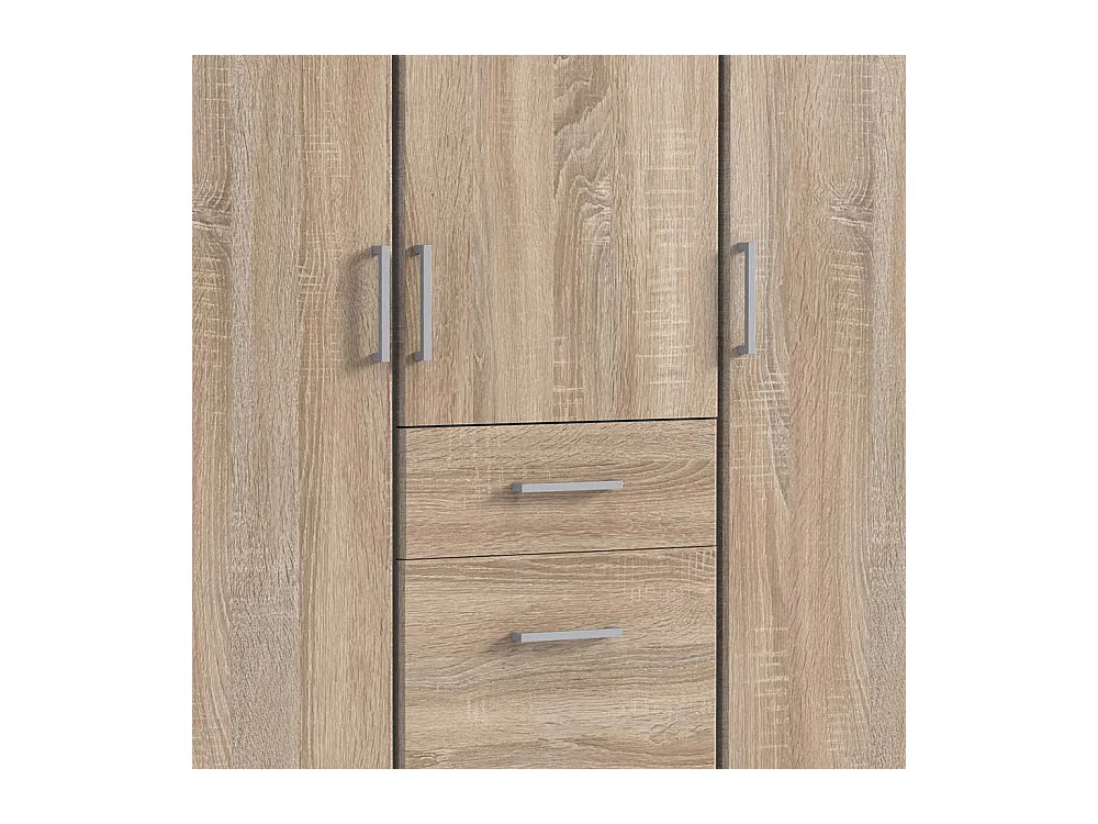 Kompakter Kleiderschrank in Eiche Sägerau drei Schubladen