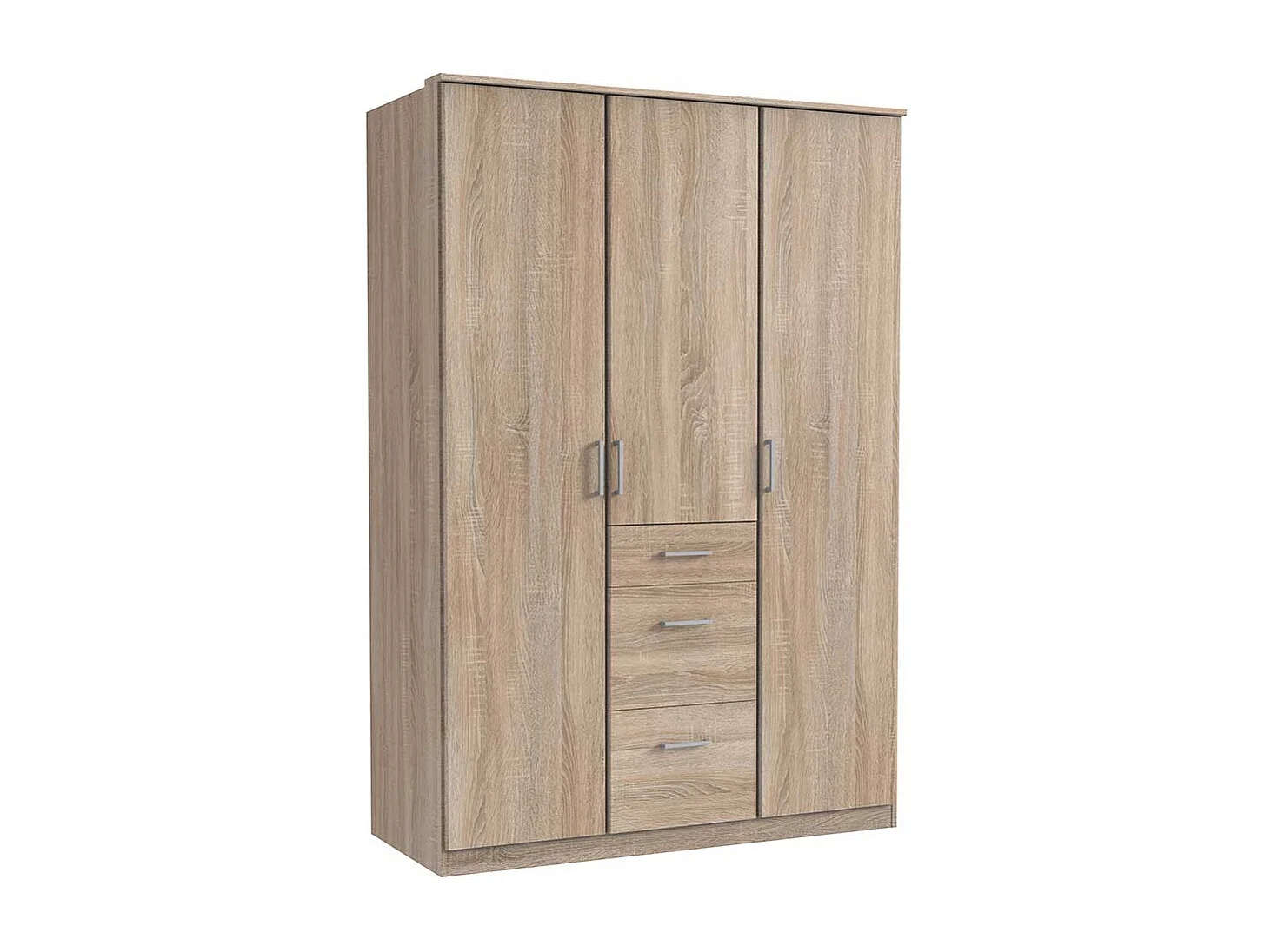 Kompakter Kleiderschrank in Eiche Sägerau drei Schubladen