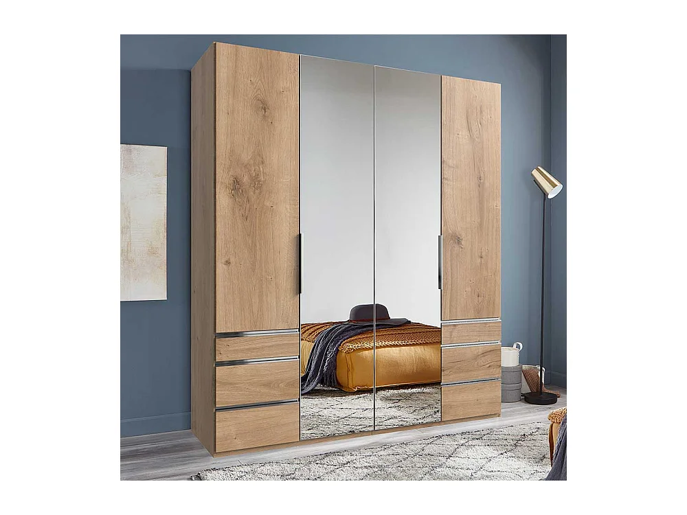 Kleiderschrank mit Spiegeltüren und sechs Schubladen Made in Germany