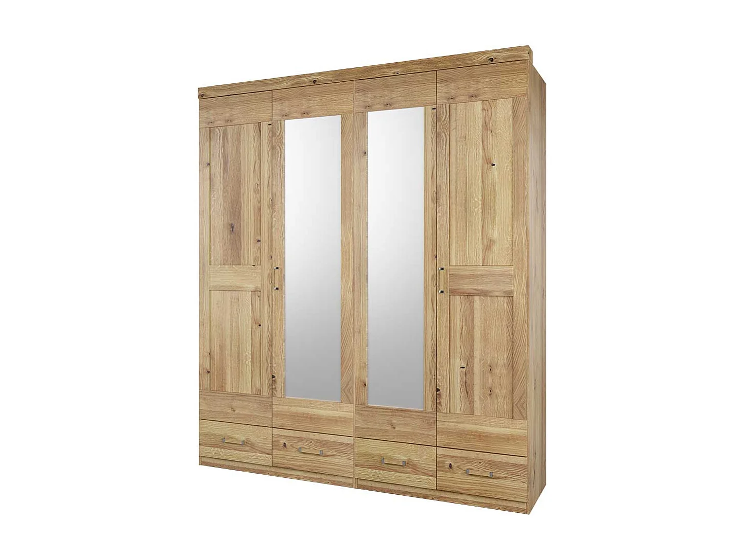 Kleiderschrank mit Spiegeln in Asteichefarben vier Schubladen