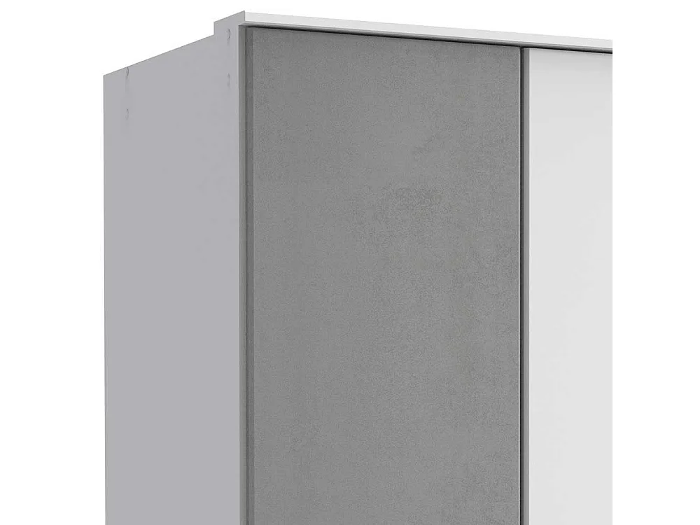 Zweifarbiger Kleiderschrank mit Drehtüren drei Schubladen