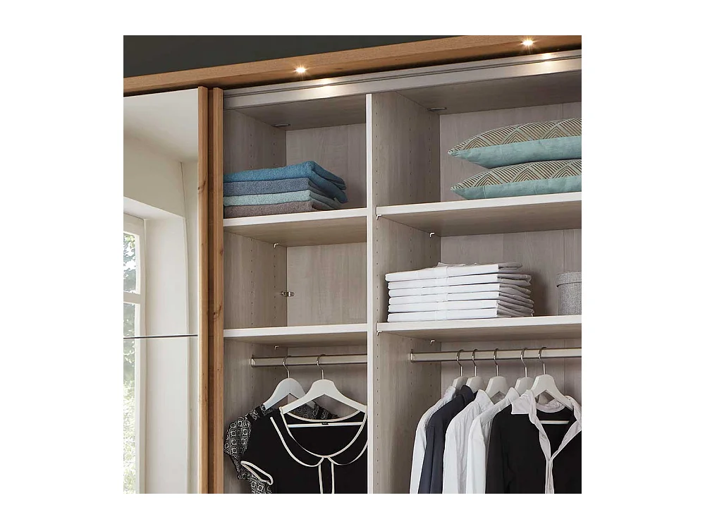 Schwebetürenkleiderschrank in Eiche Bianco Made in Germany