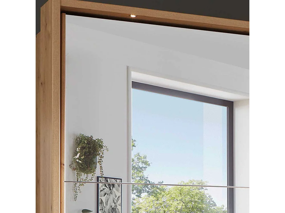 Schwebetürenkleiderschrank in Eiche Bianco Made in Germany