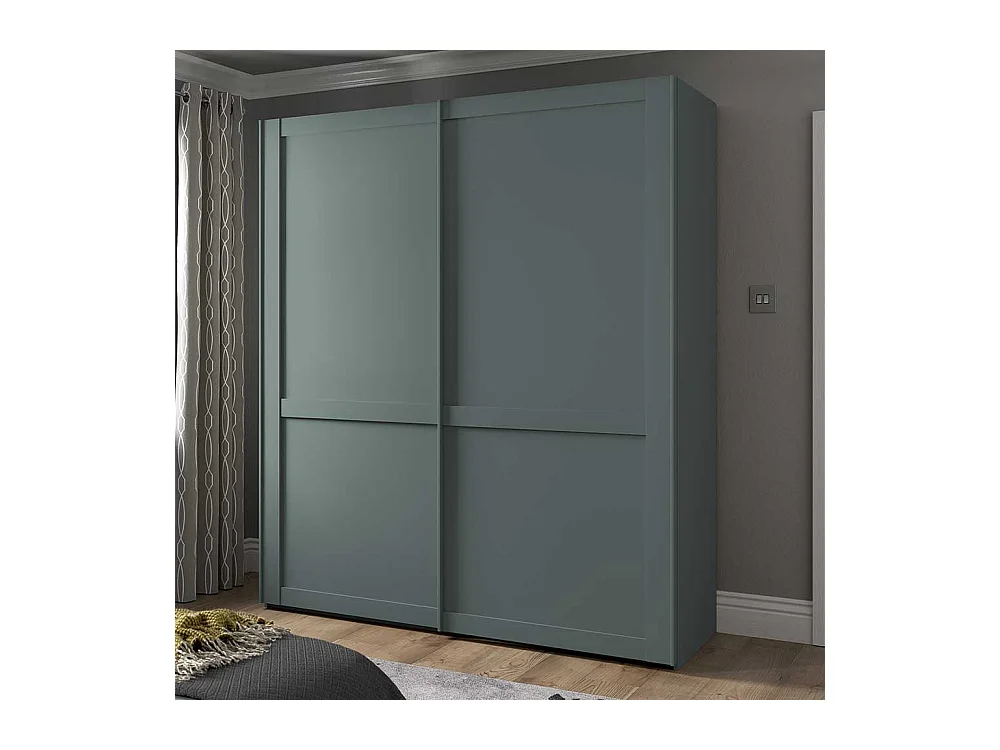 Schiebetürenschrank graugruen im Landhausstil Made in Germany