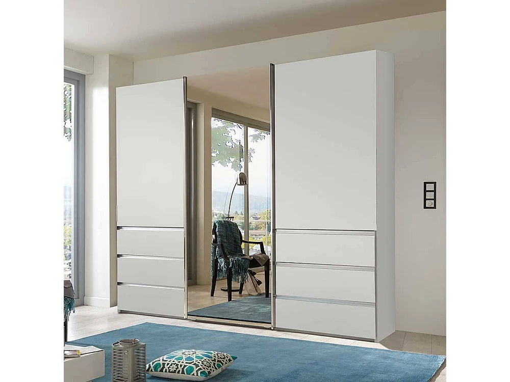 Schwebetürenkleiderschrank Made in Germany sechs Schubladen