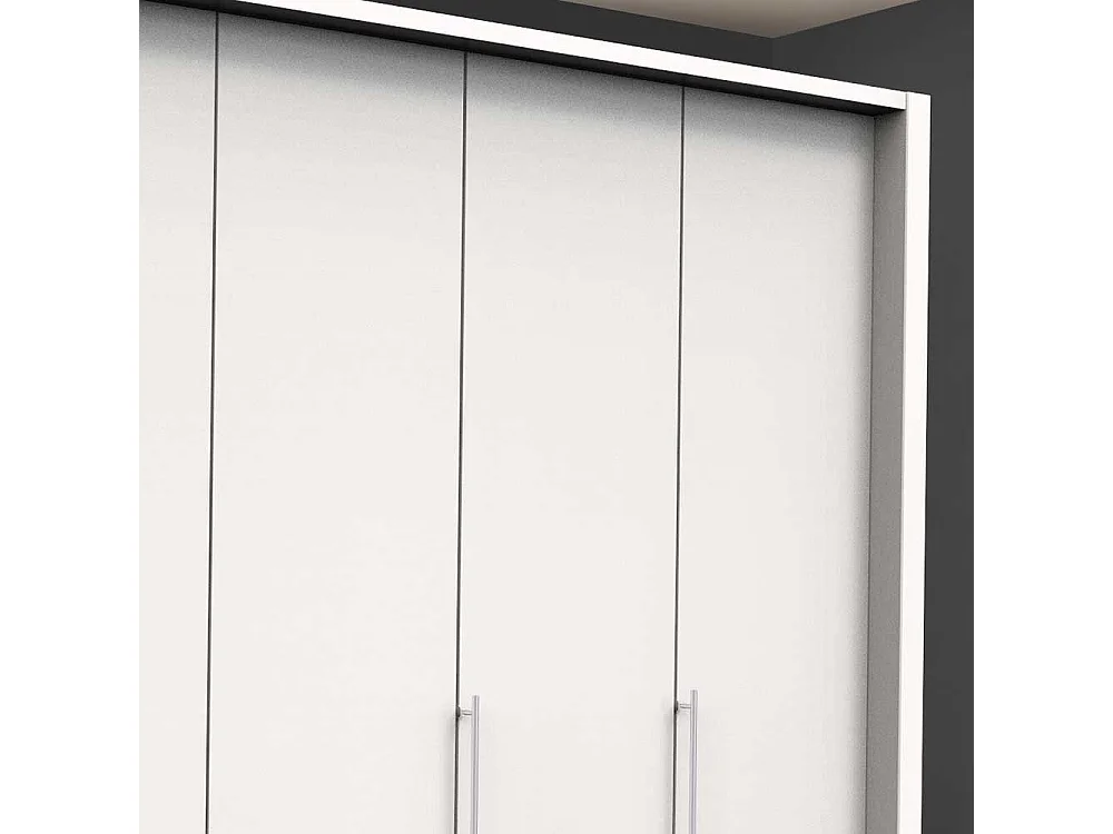 Weißer Kleiderschrank mit 2 Falttüren und Tür modern