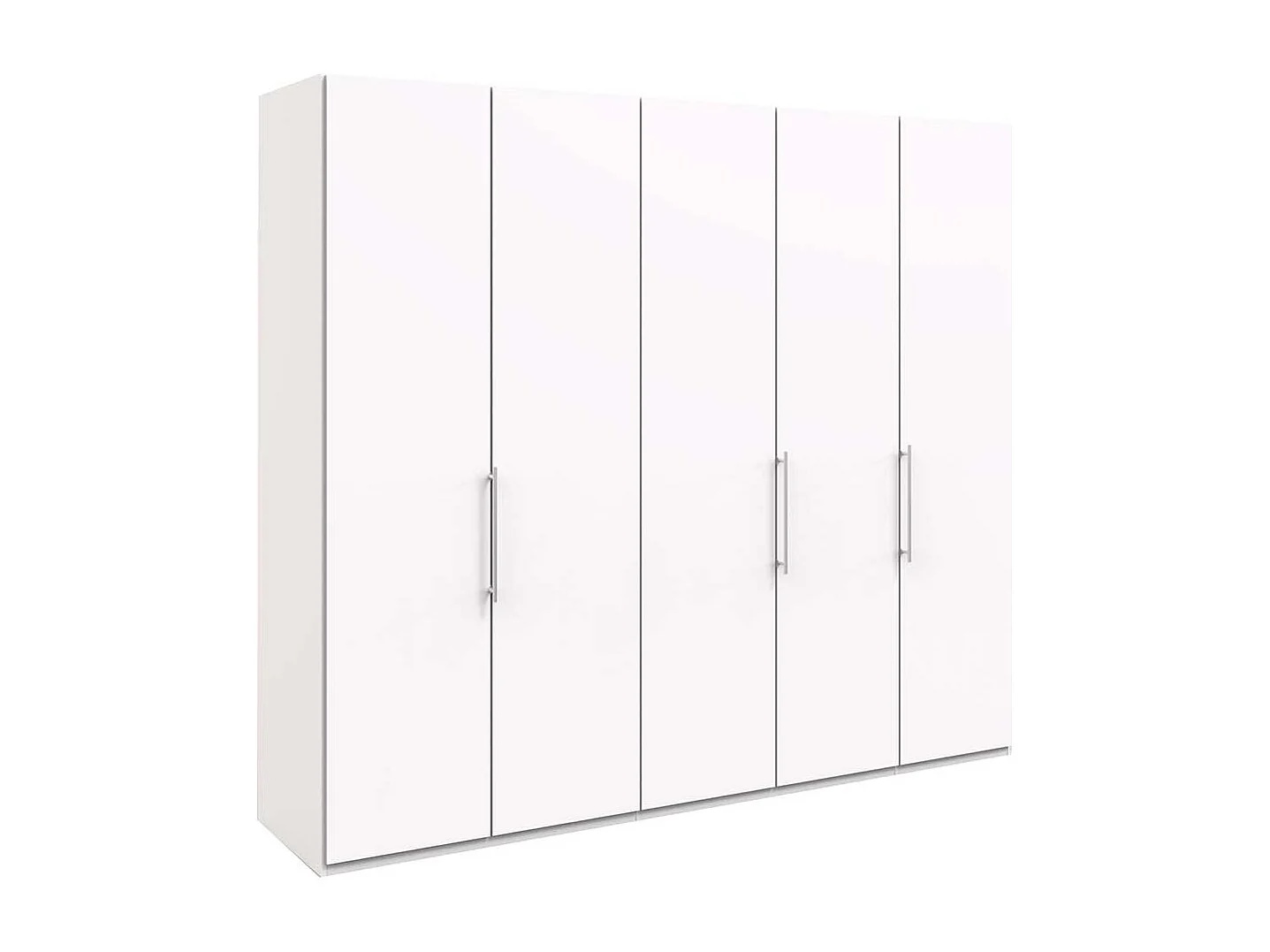 Weißer Kleiderschrank mit 2 Falttüren und Tür modern