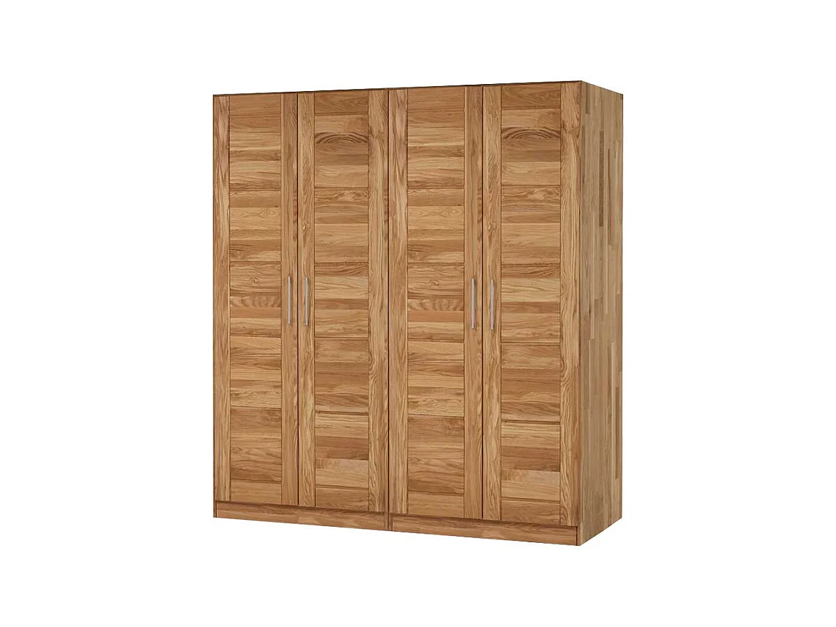 Schlafzimmer Kleiderschrank aus Wildeiche Massivholz 4 türig