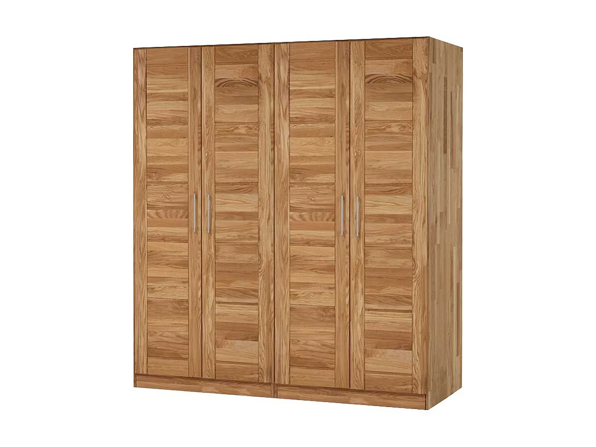 Schlafzimmer Kleiderschrank aus Wildeiche Massivholz 4 türig
