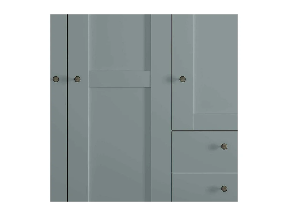 Kleiderschrank 250 cm breit im modernen Landhausstil Graugrün