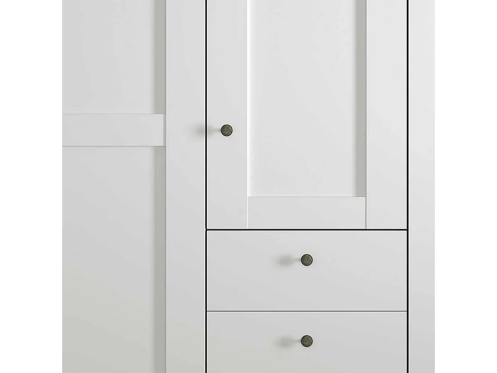 Kleiderschrank weiss 5türig mit drei Schubladen Made in Germany