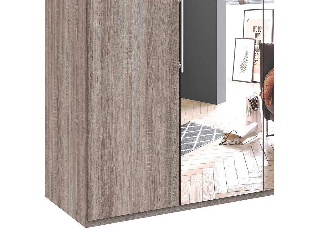 Schlafzimmerschrank mit Spiegeltüren Eiche Trüffelfarben