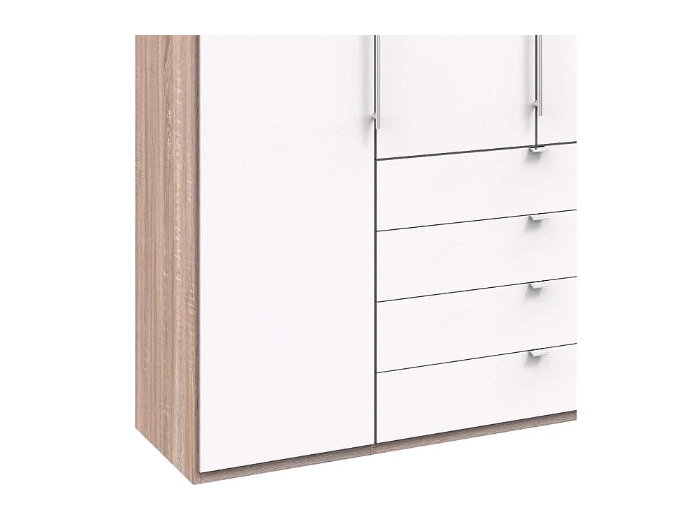 Luxus Schlafzimmerschrank in Weiß Eiche Sägerau