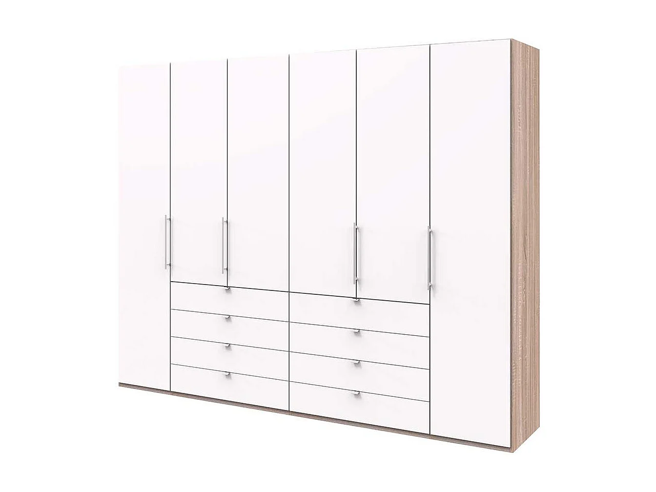 Luxus Schlafzimmerschrank in Weiß Eiche Sägerau