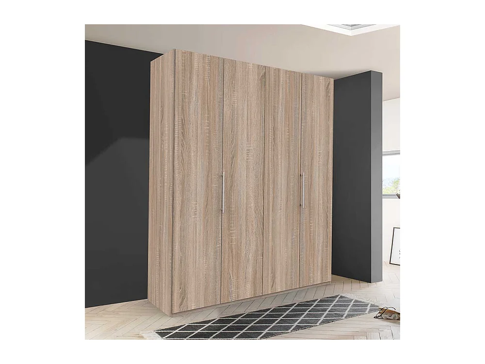 Kleiderschrank Jugendstil mit Falttüren Eiche Sägerau foliert