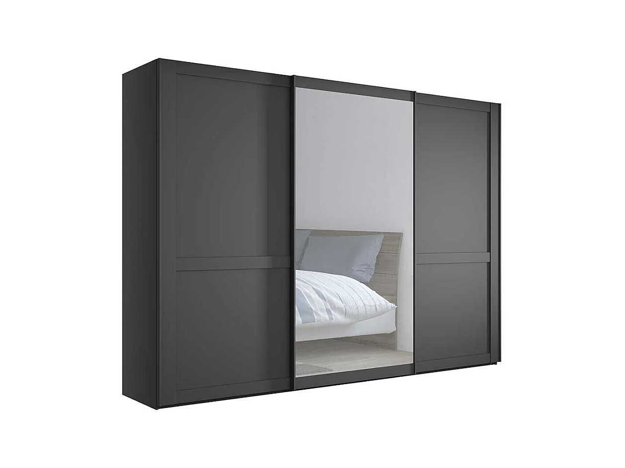 Kleiderschrank Schiebetüren modern im Landhausstil Dunkelgrau