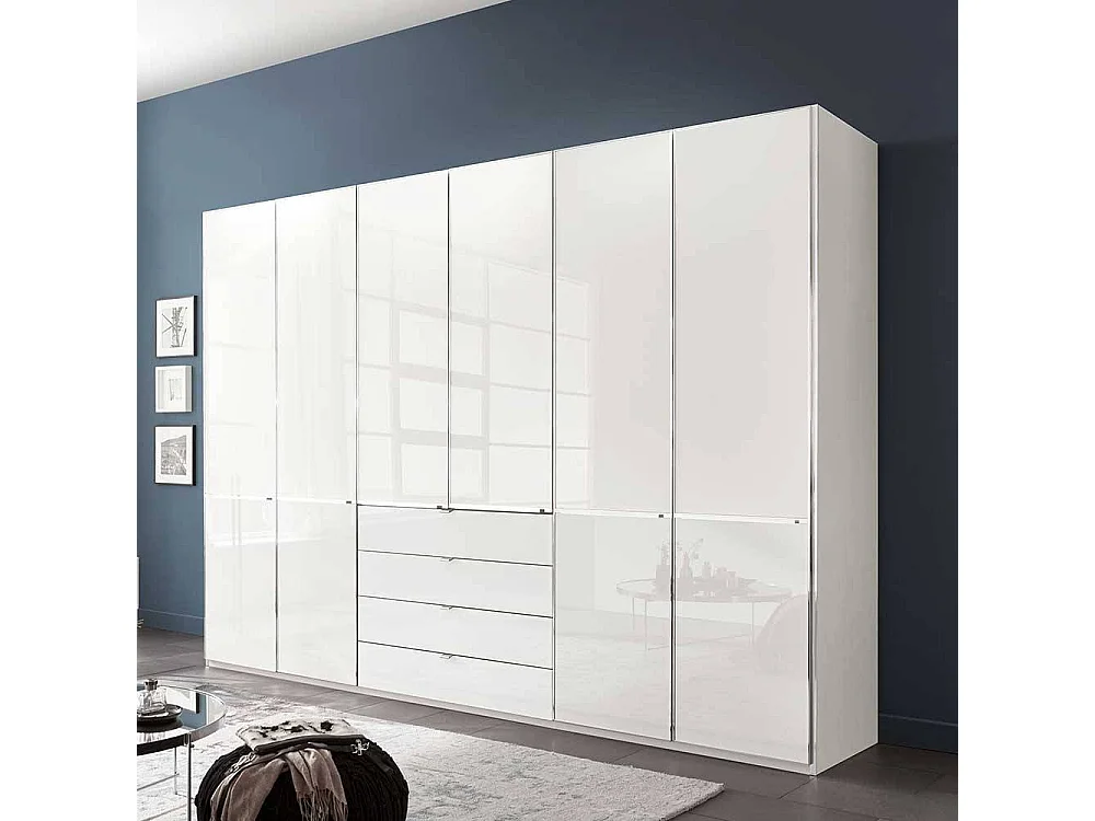 Kleiderschrank Schlafzimmerschrank mit Drehtüren in Weiß