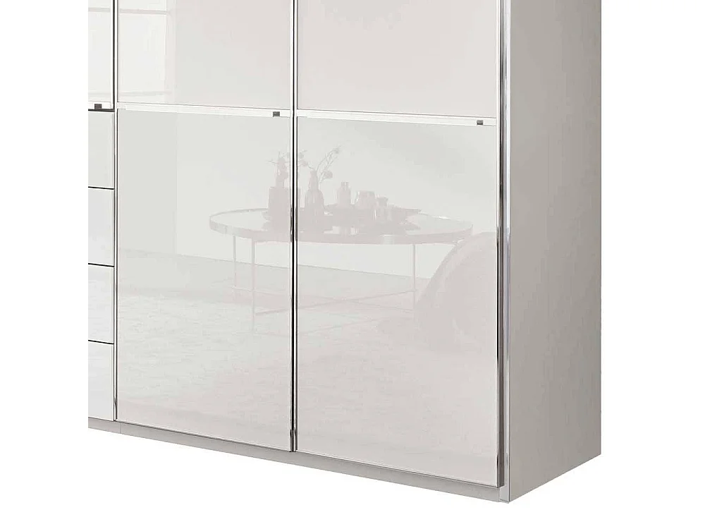 Kleiderschrank Schlafzimmerschrank mit Drehtüren in Weiß