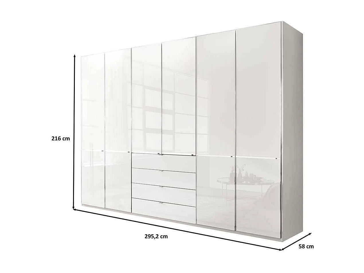 Kleiderschrank Schlafzimmerschrank mit Drehtüren in Weiß