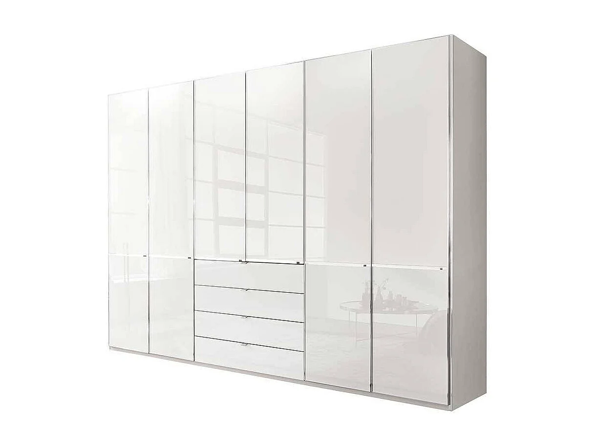 Kleiderschrank Schlafzimmerschrank mit Drehtüren in Weiß