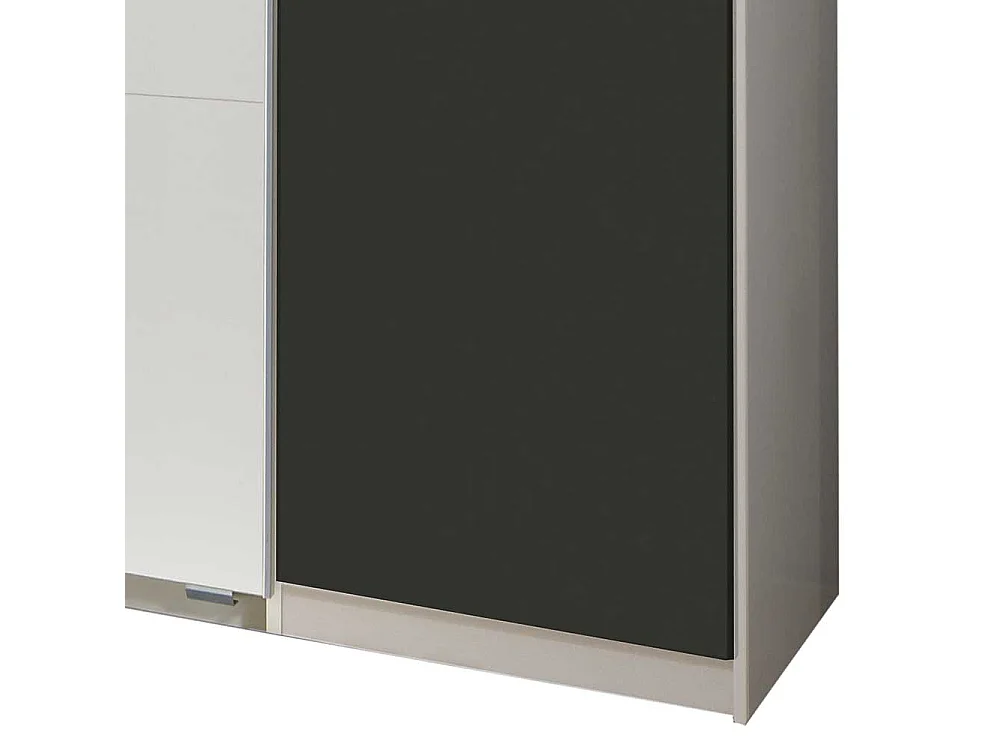Moderner Kleiderschrank in Weiß und Dunkelgrau Made in Germany