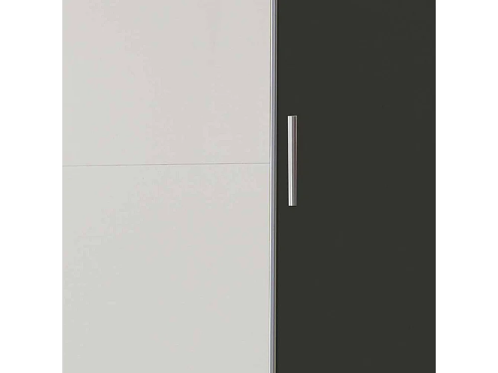 Moderner Kleiderschrank in Weiß und Dunkelgrau Made in Germany