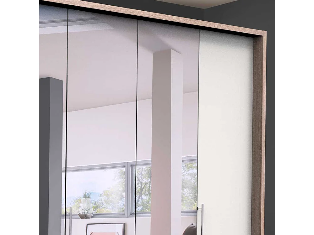 Großer Spiegel Schlafzimmerschrank mit Falttüren Made in Germany