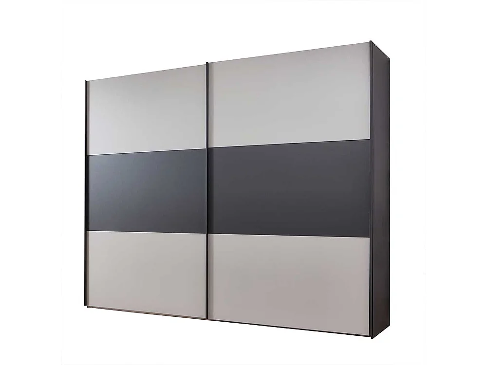 Schwebetürenkleiderschrank in Anthrazit und Hellgrau Made in Germany